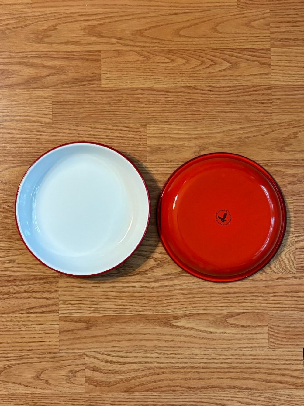 Falcon Enamelware EST 1920 Pillarbox Red Deep Plates / Set of 4